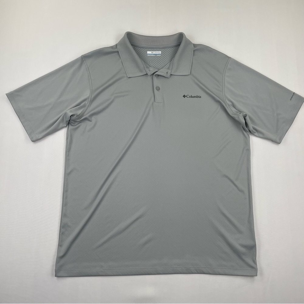 Columbia Polo Shirt Men’s XL Gray Performance Golf Tennis Omni Freeze